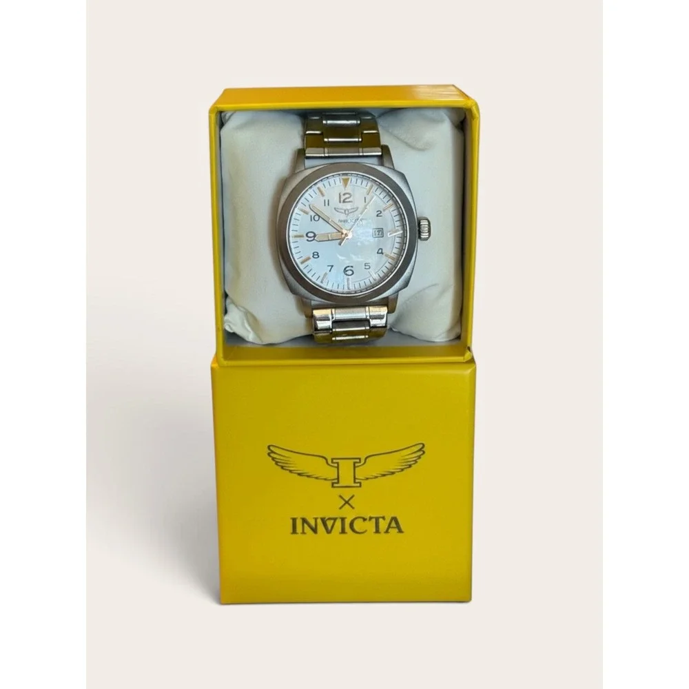 Invicta Specialty 69632 Mens 44mm Silver Stainless Steel Quartz Watch NIB